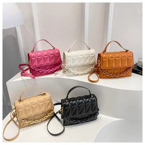 Quilted crossbody bags collection in multiple colors with chunky chain accents
