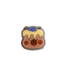 Cute Capybara cartoon phone socket with glossy finish and berry cream topping