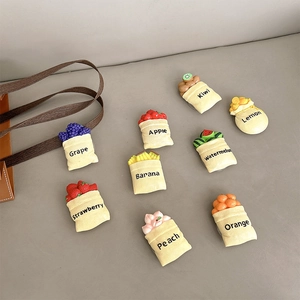 Cute fruit pocket phone grip set with 9 designs including grape and strawberry styles