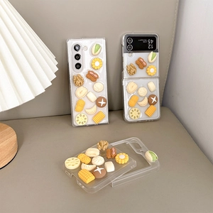 Transparent Samsung Galaxy case with 3D resin pistachio and vegetable charms