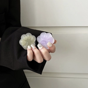 Cat paw folding phone grip holder with semi-transparent jelly texture in pastel colors