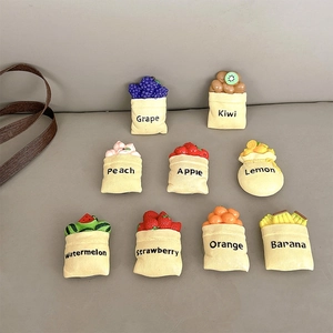 Creative 3D resin fruit bag phone socket set with cute miniature fruit designs