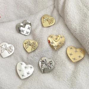 Supporto per telefono a cuore con fiocco e stelle in lega oro e argento