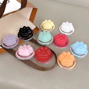 3D cat paw magnetic phone socket stands in various colors with Good Luck base