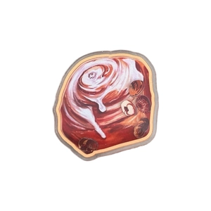 Cute acrylic cinnamon roll phone grip stand with realistic syrup and nuts design