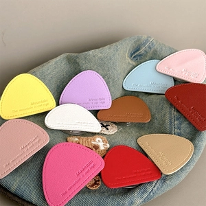 Folding PU Leather Triangle Phone Grip Stand Telescopic Airbag Bracket Embossed Mountain Desktop Holder