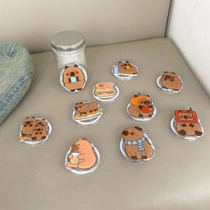 Cartoon Capybara magnetic phone socket set with multiple cute character designs