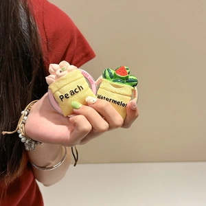 Creatieve en schattige 3D perzik en watermeloen fruitvormige telefoongrepen voor mobiel