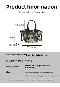 Detailed size specifications and dimensions for the vintage floral embroidered handbag