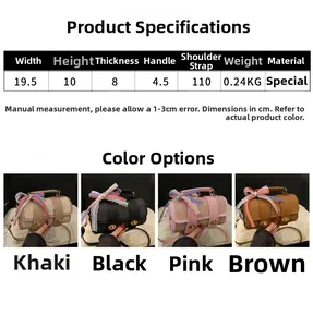 Detailed size guide and specifications for the textured mini square handbag with bow
