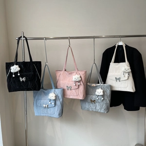 Metal Butterfly Buckle Crinkled PU Leather Tote Bag Large Capacity Casual Commuter Shoulder Handbag Women