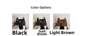 Detailed view of vintage shoulder bags in black, dark and light brown with star patterns