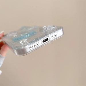 Detailed macro view of the precise bottom speaker and charging port cutouts on phone case