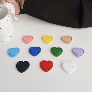 Universal heart-shaped mobile phone ring holder stands in 10 vibrant solid colors