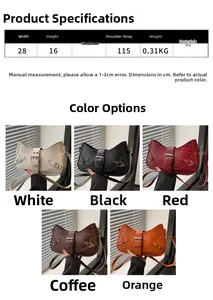 Detailed size specifications and five color variants of the crocodile pattern crossbody bag