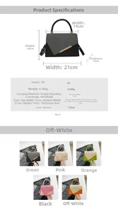 Spécifications détaillées des dimensions pour le sac à main chic en cuir PU pour femme