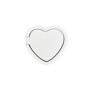 White heart-shaped adhesive phone ring holder and foldable stand for smartphones