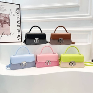 Retro contrast color crossbody bags for women with metal clasp in five elegant colors