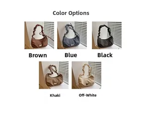 Multiple color options for pleated shoulder bags featuring scrunchie straps and metal butterflies