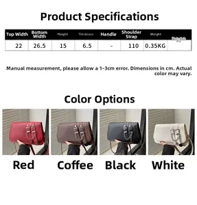 Detailed size chart and parameter table for the stylish faux leather crossbody bag
