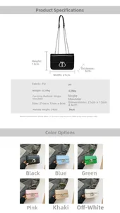 Detaillierte Größentabelle und technische Daten für die minimalistische PU Schultertasche