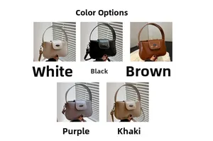 Schicke Damen Achseltaschen in Weiß Schwarz Braun Lila und Khaki aus Kunstleder