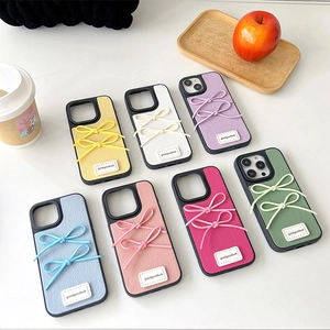 Schleife Lederstruktur Handyhülle Für iPhone 16 17 Pro Max 15 14 Minimalistische Weiche TPU Stoßfeste Schutzhülle Mode