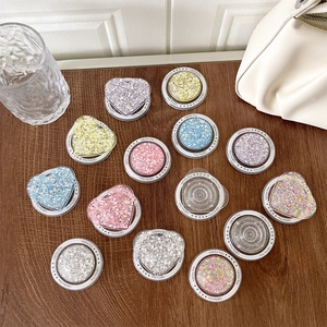 Magnetische Pailletten Glitter Telefoongreep Houder Intrekbaar Hart Rond Desktopstandaard Gift For You Bedrukt Voor Smartphones
