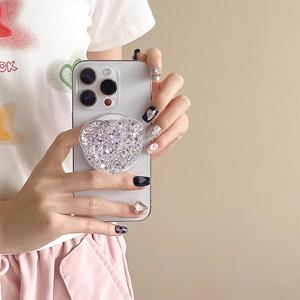 Glinsterende paarse glitter hart magnetische telefoonhouder met Gift For You tekst