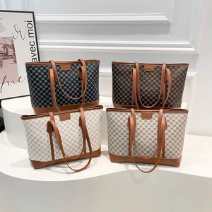 Sac Fourre-Tout Rétro À Imprimé Géométrique Pour Femmes Sac À Main Grande Capacité En Cuir PU Pour Le Travail Quotidien