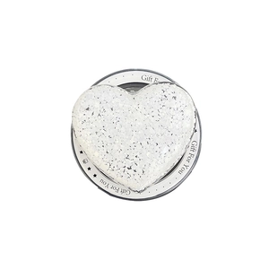 Glittery heart-shaped phone grip with white crystalline texture and Gift For You base