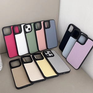 Litchi pattern leather iPhone 16 Pro Max cases in multiple colors with drop protection