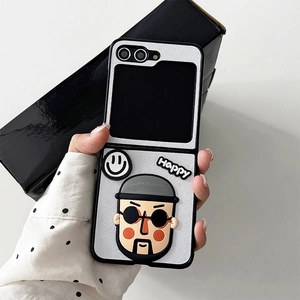 Funda protectora plegable para Samsung Z Flip 6 con diseño de tío de dibujos animados