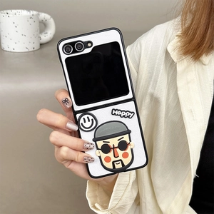 Funda plegable para Z Flip con hombre de dibujos animados con gafas de sol