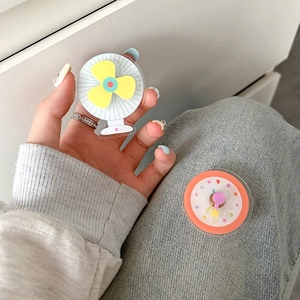 Cute rotating fan-shaped phone socket stand and glitter star heart acrylic grip