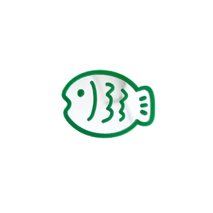 Cute green and white fish-shaped expandable phone socket mirror with glossy finish
