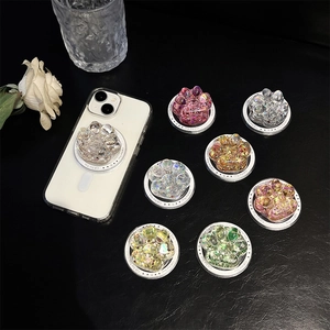 Supporto per telefono a zampa di gatto 3D con glitter colorati e impugnatura magnetica