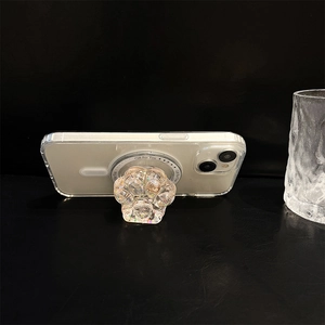 Macro del supporto per cellulare a zampa di gatto glitterata con anello magnetico
