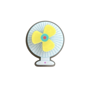 Rotating cartoon fan phone grip holder with blue and yellow soft silicone design