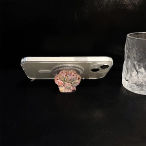 Supporto per telefono a forma di zampa di gatto glitterata e supporto per iPhone