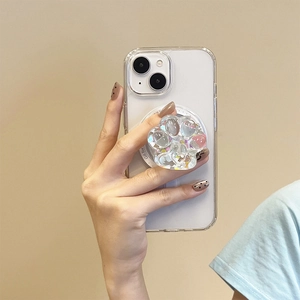 Supporto per telefono a zampa di gatto 3D con paillettes colorate e finitura in acrilico trasparente