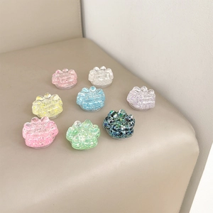 Cat Paw Phone Grip Griptok Transparent Colorful Sequins Glitter Expandable Socket Bracket Cute 3D Resin Accessory