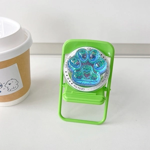 Support de téléphone en forme de patte de chat avec paillettes holographiques