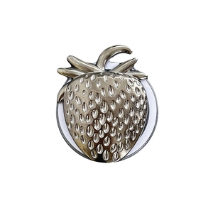 Creative metal magnetic strawberry phone grip and stand for MagSafe on white background