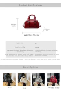 Detailed size chart of vintage oil-wax PU handbag with dimensions 20x12x7 cm
