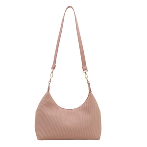 Minimalist dry rose oil wax leather tote bag with a textured finish and golden hardware