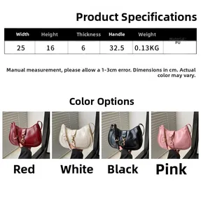 Tableau des tailles détaillé et spécifications pour le sac sous le bras en croissant