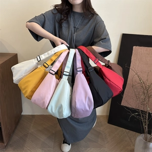 Large Capacity Crossbody Bag Lightweight Nylon Hobo Shoulder Handbag With Adjustable Strap For Women School Travel Casual
