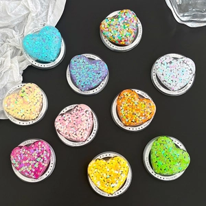 Magnetic Magsafe heart phone grip with glitter and resin in nine vibrant colors