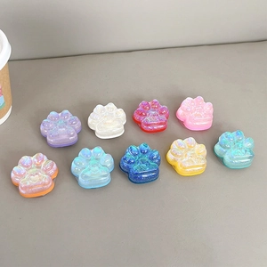 Lot de 9 supports de téléphone en forme de patte de chat à paillettes irisées colorées